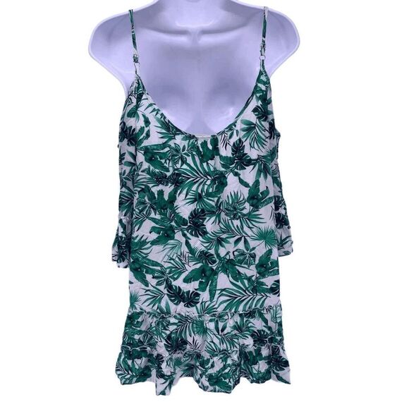 Brand New Solitare Swim Floral Palm Leaf Beach Cover Up Cold Shoulder Dress Wome - Picture 8 of 9